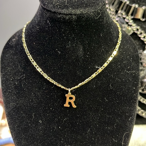 Ankle bracelet Gold Tone Initial 'R' # 105 - Picture 3 of 4